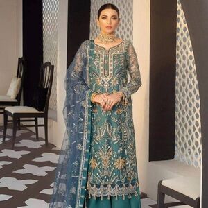 Pakistani Party wear- Turqoise Salwar Kameez